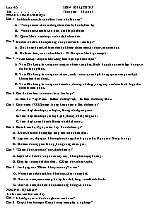 Đề và đáp án kiểm tra Khoa học, Lịch sử và Địa lí Lớp 4 - Năm học 2013-2014