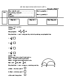 Đề và đáp án thi chọn học sinh giỏi môn Toán Lớp 5