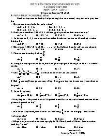 Đề và đáp án thi chọn học sinh giỏi Toán Lớp 4 - Năm học 2007-2008