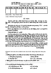 Đề và đáp án thi cuối học kì II môn Toán Lớp 4 - Năm học 2009-2010