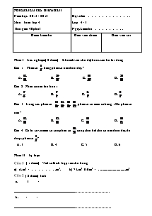 Đề và đáp án thi giữa học kì II môn Toán Khối 4 - Năm học 2013-2014