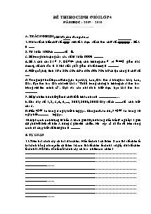 Đề và đáp án thi học sinh giỏi môn Toán Lớp 4 - Năm học 2009-2010