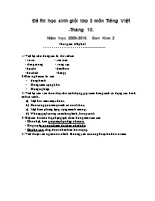 Đề và đáp án thi học sinh giỏi Tiếng việt Lớp 3 - Năm học 2009-2010 - Trường Tiểu học Sơn Kim 2