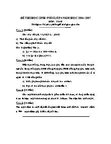 Đề và đáp án thi học sinh giỏi Toán Lớp 4 - Đề số 2 - Năm học 2006-2007