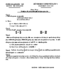 Đề và đáp án thi học sinh giỏi Toán Lớp 4 - Năm học 2008-2009 - Trường Tiểu học Sơn Long