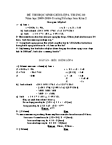 Đề và đáp án thi học sinh giỏi Toán Lớp 4 - Năm học 2009-2010 - Trường Tiểu học Sơn Kim 2