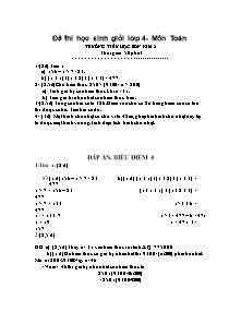 Đề và đáp án thi học sinh giỏi Toán Lớp 4 - Trường Tiểu học Sơn Kim 2