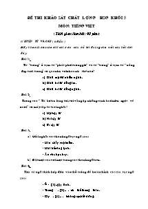 Đề và đáp án thi khảo sát chất lượng học sinh giỏi Tiếng việt Lớp 5