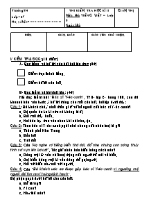 Đề và đáp án thi kiểm tra học kì II Tiếng việt Lớp 3