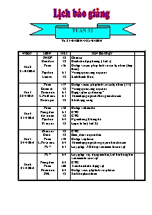 Giáo án Các môn Lớp 4 - Tuần 32 - Năm học 2013-2014