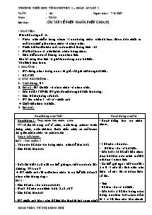 Giáo án Toán Lớp 2 - Tuần 34 - Năm học 2006-2007 - Võ Thị Thang