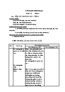 Kế hoạch giảng dạy Thủ công Lớp 2 - Tuần 12: Gấp, cắt, dán hình tròn (Tiết 1)