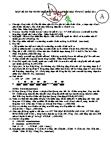 Mộ số đề thi tuyển học sinh giỏi Toán cấp Tiểu học