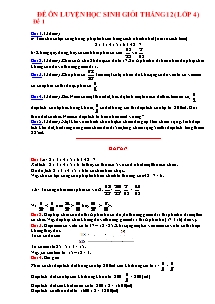 Một số đề ôn luyện thi học sinh giỏi tháng 12 môn Toán Lớp 4