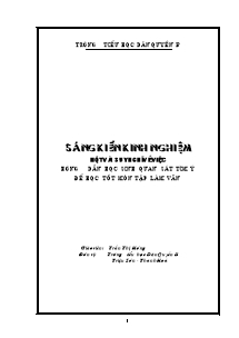 Sáng kiến kinh nghiệm Một vài suy nghĩ về việc hướng dẫn học sinh quan sát tìm ý để học tốt môn Tập làm văn
