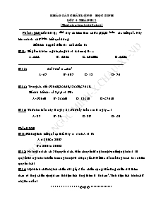 Đề khảo sát chất lượng tháng 12 Toán Lớp 4 - Nguyễn Ngọc Minh