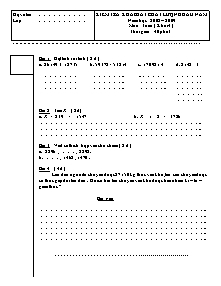 Đề kiểm tra chất lượng đầu năm môn Toán, Tiếng việt Lớp 4 - Năm học 2008-2009