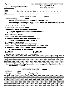 Đề kiểm tra chất lượng đầu năm Tiếng việt Lớp 4 - Năm học 2009-2010 - Trường Tiểu học Vạn Phúc