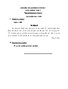 Đề kiểm tra cuối học kì II Chính tả, Tập làm văn Khối 4