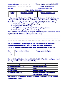 Đề kiểm tra cuối học kỳ II Tiếng việt Lớp 4 - Năm học 2008-2009