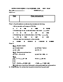 Đề kiểm tra cuối học kỳ II Toán Lớp 4 - Năm học 2009-2010