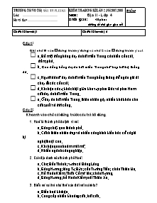 Đề kiểm tra định kì lần 2 Địa lí Lớp 4 - Năm học 2007-2008 - Trường Tiểu học Võ Thị Sáu