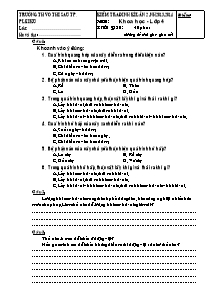 Đề kiểm tra định kì lần 2 Khoa học Lớp 4 - Năm học 2013-2014 - Trường Tiểu học Võ Thị Sáu