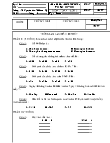 Đề kiểm tra giữa học kì II Toán cấp Tiểu học - Năm học 2007-2008 - Trường Tiểu học Nguyễn Văn Trỗi