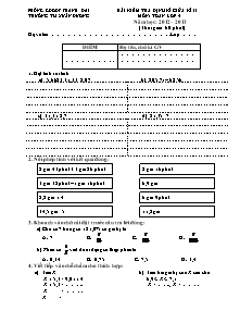 Đề kiểm tra giữa học kì II Toán cấp Tiểu học - Năm học 2012-2013 - Trường Tiểu học Xuân Dương