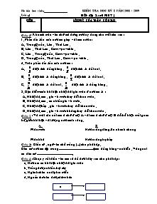 Đề kiểm tra học kì I Địa lí Lớp 5 - Năm học 2008-2009
