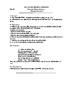 Đề luyện thi chọn học sinh giỏi môn Tiếng việt Khối 4