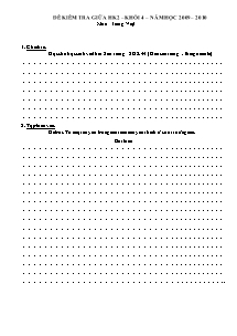 Đề thi giữa học kì II Tiếng việt Lớp 4 (Có đáp án) - Năm học 2009-2010