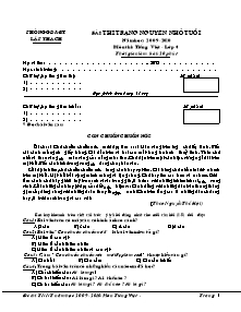 Đề thi trạng nguyên nhỏ tuổi Tiếng việt Lớp 4 - Năm học 2009-2010 - Phòng GD&ĐT Lập Thạch