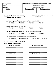 Đề và đáp án kiểm tra cuối học kì I Toán, Tiếng việt Lớp 4 - Năm học 2009-2010