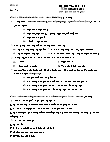 Đề và đáp án kiểm tra cuối học kì II Khoa học Lớp 4