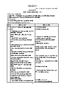 Giáo án Các môn Lớp 4 - Tuần 9 - Năm học 2007-2008