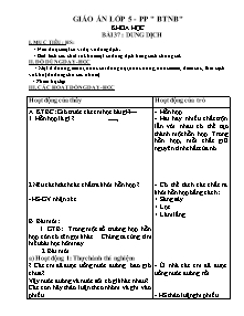 Giáo án Khoa học Lớp 5 - Bài 37: Dung dịch