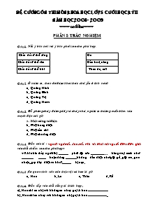 Đề cương ôn thi học kì II Khoa học Lớp 5 - Năm học 2008-2009