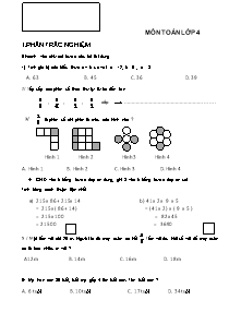 Đề khảo sát cuối năm môn Toán Khối 4