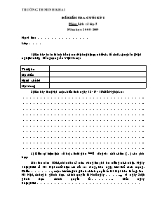 Đề kiểm tra Các môn cấp Tiểu học - Năm học 2008-2009 - Trường Tiểu học Minh Khai