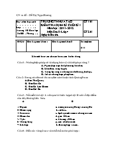 Đề kiểm tra cuối học kì I Địa lí Lớp 4 - Năm học 2011-2012 - Đỗ Thị Ngọc Hương