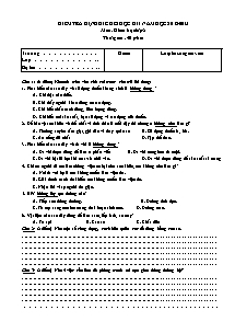 Đề kiểm tra cuối học kì I Khoa học Khối 5 - Năm học 2012-2013