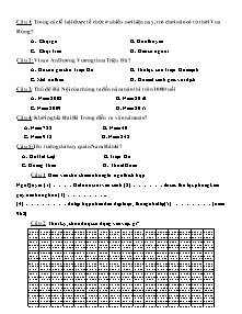 Đề kiểm tra cuối học kì I Lịch sử Lớp 4 (Có đáp án)