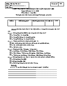 Đề kiểm tra cuối học kì II Địa lí Lớp 4 - Năm học 2007-2008 - Trường Tiểu học Phú An 1