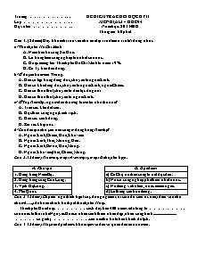 Đề kiểm tra cuối học kì II Địa lí Lớp 4 - Năm học 2011-2012