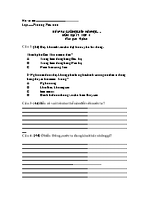 Đề kiểm tra cuối học kì II Địa lý Lớp 4