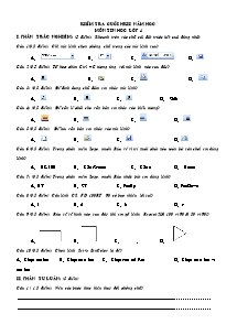 Đề kiểm tra cuối học kì II Tin học Lớp 4