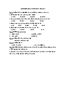 Đề kiểm tra cuối học kỳ I môn Toán Khối 4