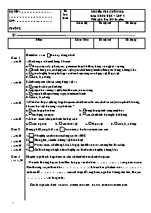 Đề kiểm tra cuối năm Khoa học Lớp 4 (Kèm đáp án) - Năm học 2011-2012