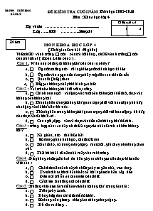 Đề kiểm tra cuối năm Khoa học Lớp 4 - Năm học 2009-2010 - Trường Tiểu học Bảo Lý